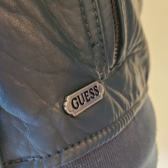 Guess Vegan Leather Blue Moto Jacket - Picture 12 of 13